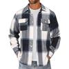 COOFANDY Camicia di flanella da uomo, a maniche lunghe, a quadretti, per il tempo libero, con tasca sul petto, camicia a quadri, vestibilità regolare, camicia da motociclista