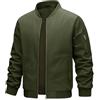 heekpek Giacca Uomo Impermeabile Giubbotto Primavera Estate Antivento Casual da Lavoro Giacca Leggera Uomo Bomber Cargo con Tasche con Cerniera,Verde,L