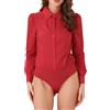Allegra K Body Camicia Donna con Colletto e Bottoni Maniche Lunghe Business Ufficio