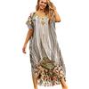 YOUKD Caftano da Donna Maxi Bohemian Abito Beach Bikini Vestaglia Lunga Kimono Loungewear Taglia Unica