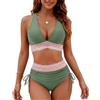bergxperten vessa italia costume da bagno donna, bikini push up vita media nero | spalline regolabili, tessuto elasticizzato, completamente foderato, scollo a V, adatto da S a 3XL, spiaggia e piscina