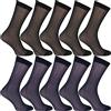 Uaussi 10 paia di calzini da uomo ultra sottili in seta velata da lavoro calzini in morbido nylon da lavoro Sox metà polpaccio, Nero e blu navy., taglia unica