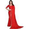 IMTRA FASHION Sari Per Donna Con Bordo Etnico Indiano E Camicetta Scucita - Rosso