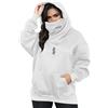 Covisoty Donna Felpa con Cappuccio Pile con Sciarpa Cotone Morbido Pullover | Oversize Hoodie Casual Autunno Inverno Vestiti