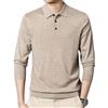 Dndrdhfb Polo da Uomo in Maglia di Lana A Maniche Lunghe con Bottoni Bavero Slim Business Casual Pullover Polo Top 1 Asian Size 2XL(180)