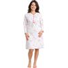 Leedya Camicia da Notte Donna Estiva Made in Italy Maniche Lunghe (984 Cuori Rosso TG M)
