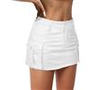 Durio Minigonna da Donna Gonna Cargo Skort Y2K Gonna Estiva Jeans Hüftrock Elastico a Vita Bassa Con Tasche, bianco, S