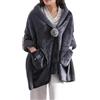 LIUYUYOUGO Scialle Donna Elegante,Poncho Da Donna Scialli In Pile Sherpa Multiuso Coperte Indossabili Mantello In Flanella Soffice E Ultra Morbido Con Pompon Sciarpe Calde Cappotto Per Casa Ufficio