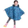Gaga city Bambini Impermeabile Giacca da Pioggia Poncho da Pioggia Bambina Incappucciato Riutilizzabile Cappotto di Pioggia Bello come Materiale e ha la Sua Sacca Fiori blu/5-8 anni