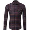 Generisch Camicia da uomo a maniche lunghe, con colletto rovesciato, vestibilità normale, a quadretti, design leggero, con tasca sul petto, leggera, comoda, per il tempo libero, da uomo a maniche