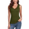 WOWENY Top/Camicia a Manica Lunga da Donna con Pizzo, Scollo a V, Elegante e Sexy, Top Basic, Sottoveste, XS