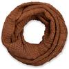 styleBREAKER Sciarpa ad anello unisex in maglia a quadri invernale,Cognac