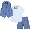 LOLANTA 4 Pezzi Bambini Ragazzi Abbigliamento Set Camicia + Papillon + Gilet + Pantaloni, Ragazzo Gentleman Nozze Smoking Cerimonia