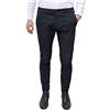 Evoga Pantaloni Uomo Casual Eleganti Slim Fit Quadri Principe di Galles (IT, Numero, 46, Regular, Regular, Nero)