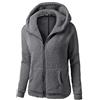 AMDOLE Vestaglia con zip in pile con zip da donna felpe con cappuccio da donna Uk Essentials Felpa con cappuccio da donna con cappuccio con zip cappotto invernale cappotto lungo, Grigio scuro #3., L
