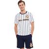 Get Trend Real Madrid FC Pigiama Uomo M-3XL, 2 Pezzi Completo con 100% Cotone T-Shirt e Shorts, Estivo Calcio Regalo Uomo (Real Madrid, Bianco/Blu Marina, L)