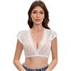 Trachtland Camicia Dirndl Donna Maniche a Volo Tradizionale Oktoberfest Elegante con Scollatura a V e Pizzo Bianca