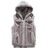 Generisch Gilet con cappuccio da uomo in pelliccia sintetica - Giacca senza maniche in morbido pile Teddy con chiusura lampo | Morbido e caldo gilet per autunno e inverno