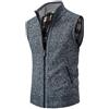 Duohropke Gilet in pile da uomo, con imbottitura in pile, senza maniche, cardigan, per il tempo libero, maglione invernale, con chiusura lampo, Blu, L
