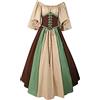 Richymfa Vestito Medievale Donna Rinascimentale Taglie Forti Abito da Sera Manica Corta Elegante Vestito da Ballo Lungo Slim Fit Vintage Costumi Medioevo Regina Vittoriana per Carnevale