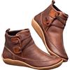 Generisch Stivali da equitazione da donna, eleganti, corti, imbottiti, impermeabili, in similpelle, per attività all'aria aperta, con fibbie, caffè, 40