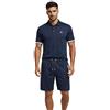 Geographical Norway Poliar Men Bermuda Uomo Shorts Cotone Poliestere Vita Elastica Coulisse Contrasto Tasche Laterali Stampa Stile Casual Estate Comodo Leggero (Blu Navy XL)