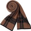 WANYING Uomo 6% Lana Sciarpa Lavorata a Maglia Sciarpa di Lana Calda Morbida per Autunno Inverno Casual Business Semplice Chic Gentleman 180 × 30 cm - Rigato Marrone & Nero