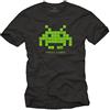 MAKAYA Abbiglieamento Nerd - Space Invaders - Regali Magliette Geek - Vintage Gaming T-Shirt Uomo Nera XXXXXL