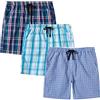MoFiz Pantaloni Corti Pigiama Bambino Ragazzo Cotone Pantaloncini Shorts a Quadretti con Tasche 3 Pack-04 M (10-12 Anni)