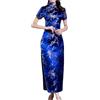 Generico Abito Tradizionale Cinese Qipao Donna Lungo con Ricami Eleganti e Design Autentico per Cerimonie e Occasioni Speciali in Stile Orientale Moderno (Dark Blue, XL)