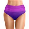 Generic Slip da donna a vita alta increspato a vita alta, slip da nuoto a copertura completa, pantaloncini da spiaggia lusinghieri, design comodo da yoga