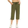 Totatuit Pantaloni Capri Donna Estivi Sportivi 3/4 Cotone Regolabile con Tasca Pinocchietto Cropped Jogging Yoga Pinocchietti