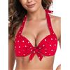 Ocean Blues Top bikini push-up da donna con scollo all'americana