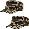 Malaxlx Confezione da 2 cappelli militari da uomo e donna, regolabili, in cotone, con parte superiore piatta, Jungle Camouflage, taglia unica