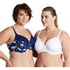 Curve Muse Reggiseno Allattamento Ferretto-x2-Blu Stampa Gialla,Bianco-7C