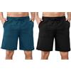 Aseniza Pantaloncini Uomo 2 Pezzi Estivi Set 2 Pantaloncini Tuta Uomo Cotone Pantaloni Corti Sportivi Shorts Bermuda Casual Larghi Jogging Nero+Blu XL