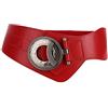 SYMOL Cintura Elastica Donna Cinture Elasticizzata Larga 6mm Cinturone in Pelle 65cm-160cm Cinta Elegante Vita Alta Donna per Abiti Cappotti.(Rosso,110cm(Girovita 110cm-130cm))
