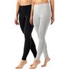 Merry Style Leggings Lunghi Donna MS10-143 (2Pack Nero/Melange, S)