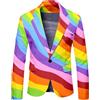 Gefomuofe Giacca arcobaleno da uomo alla moda graffiti Suit Neon Colorato Blazer Pride Pride Giubbotto Colorato Giubbotto Tuta Sportiva per il Tempo Libero Festa Rainbow Abiti Uomo, Colore: arancione