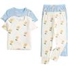 Marks & Spencer Confezione da 2 Pigiami Floreali in Misto Cotone Ragazze Blu