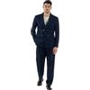 Giosal Abito Uomo Doppiopetto Viscosa Relaxed Fit Completo Giacca Rever A Lancia Pantaloni Pinces Fondo Largo Baggy Casual Vari Colori (IT, Numero, 46, Regular, Regular, Blu)