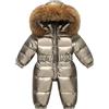 amropi Bambino Tute da Neve Inverno Body Pagliaccetto con Cappuccio Neonato Tutina Jumpsuit Oro,6-12 Mesi