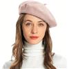ZLYC Berretto da Donna in Stile Francese, Classico, Lana, Rosa di Marmo, Taglia Unica
