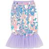 KISLOVE Gonna a matita con paillettes per bambina con tulle plissettato a strati, gonna a coda di sirena scintillante elastica in vita per bambini per feste di compleanno principessa 2-6 anni, Viola, 4 anni