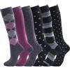 GEYIWSSXY 6 paia di calze a compressione per uomo e donna, calze a compressione colorate per sport, corsa, viaggi, ciclismo, Small-Medium