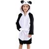 DELEY Accappatoi unisex per ragazzi e ragazze con cappuccio in flanella per bambini stile Panda