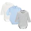 Moda Egidio Body Lupetto Ellepi Caldo Cotone Manica Lunga Unisex (Bianco Cielo Grigio, 18 mesi)