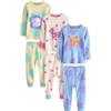 NEXT Ragazza Confezione da 3 Pigiami Comodi a Maniche Lunghe Pastel Cat/Unicorn/Flower 9 Mesi-12 Mesi