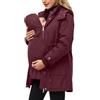 Generico Giacca da trasporto per mamma e bambino, calda giacca premaman con inserto per neonato, cappotto lungo al ginocchio, con coulisse regolabile, per gravidanza, autunno, inverno