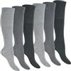 Footstar Calze al ginocchio per donna e uomo (6 paia) senza cuciture, calze per diabetici, 35-38